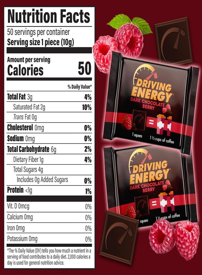 ZenEvo Driving Energy - Caffeinated Energy Bite Size - Dark Chocolate Berry Fuel with 150mg Caffeine - Long-Lasting for Gym, Workout, Adults - Great Taste - Low Carb - Healthy Snack - 30 Count - Image 5
